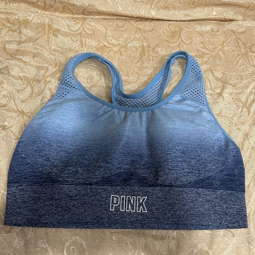 NWOT PINK Victoria's Secret Gradient Blue Sports Bra size M